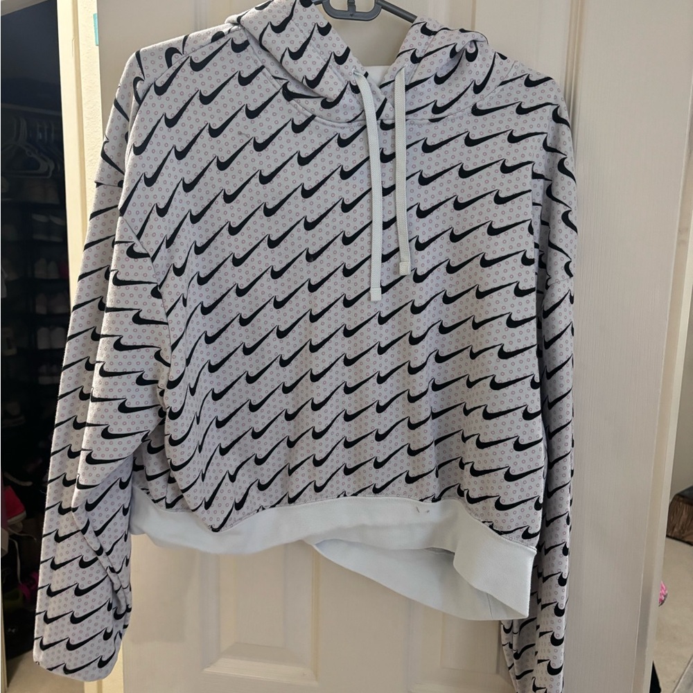 Nike multi swoosh crop hoodie